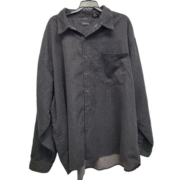 George Mens 3XL Sueded 100% Polyester Long Sleeve Button Up Shirt w Front Pocket - Picture 1 of 4
